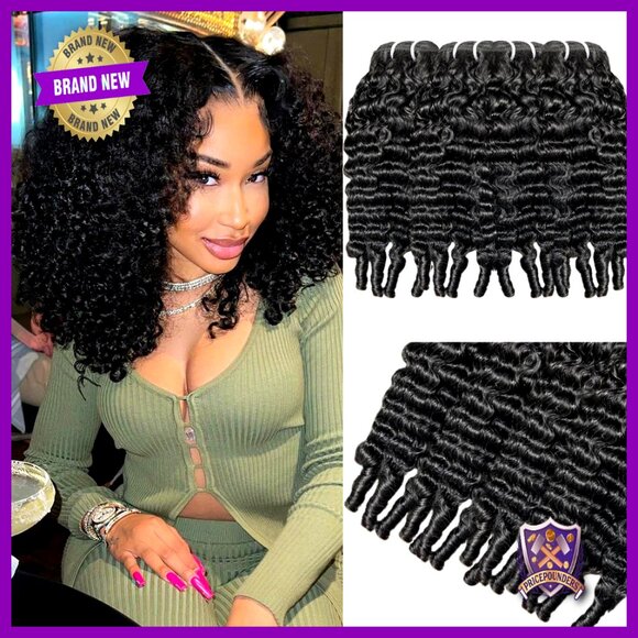 12 Inch Water Wave Human Hair Extensions 4 Bundles 100% Unprocessed